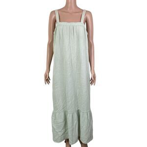 Magaschoni Dress Womens Medium Maxi Strappy Sleeve Aqua Green